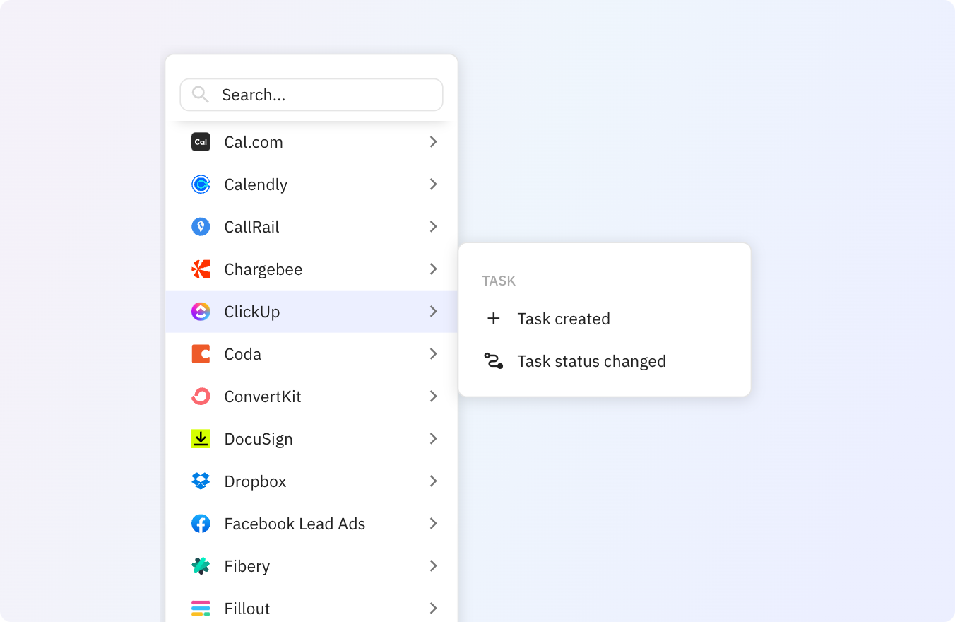 Use Relay.app's ClickUp integrations to trigger actions across your apps