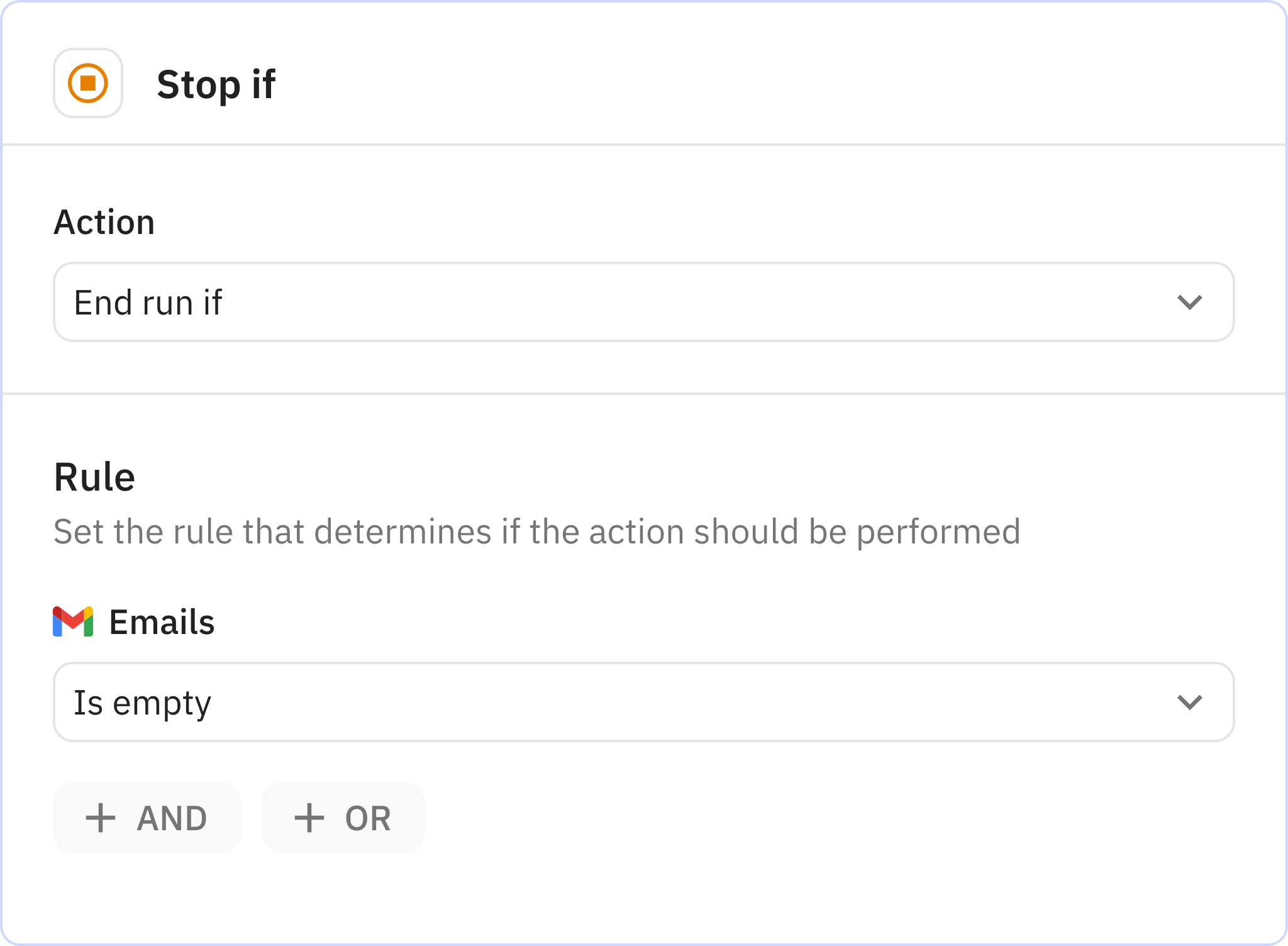 Relay.app screenshot of: Step 3: Stop if