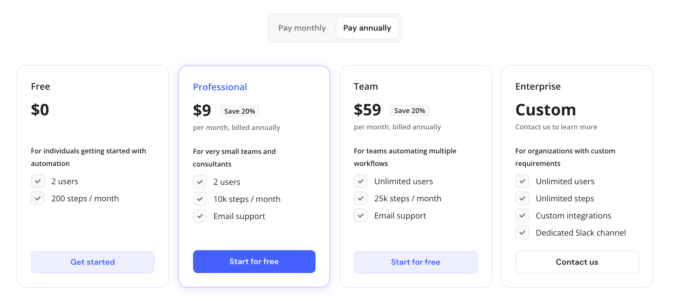 Relay.app has simple pricing with excellent value.