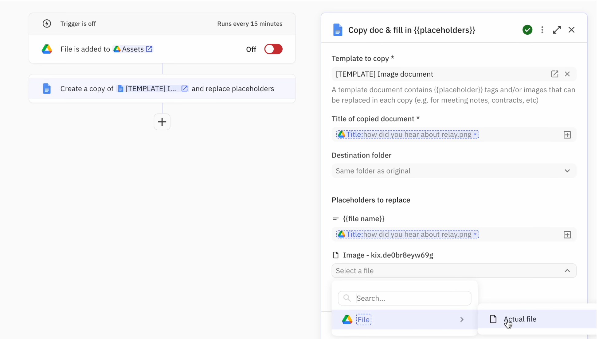 Specify new values for placeholder tags and images