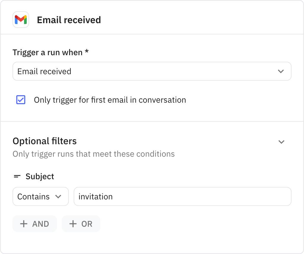 Relay.app screenshot of: Email received