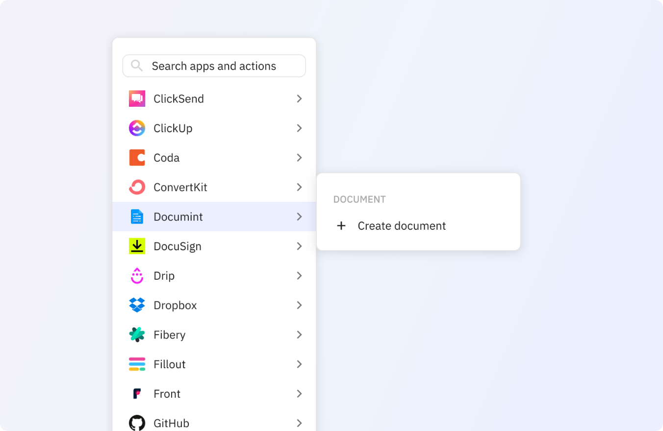 Create a Documint document in your Relay.app workflows.