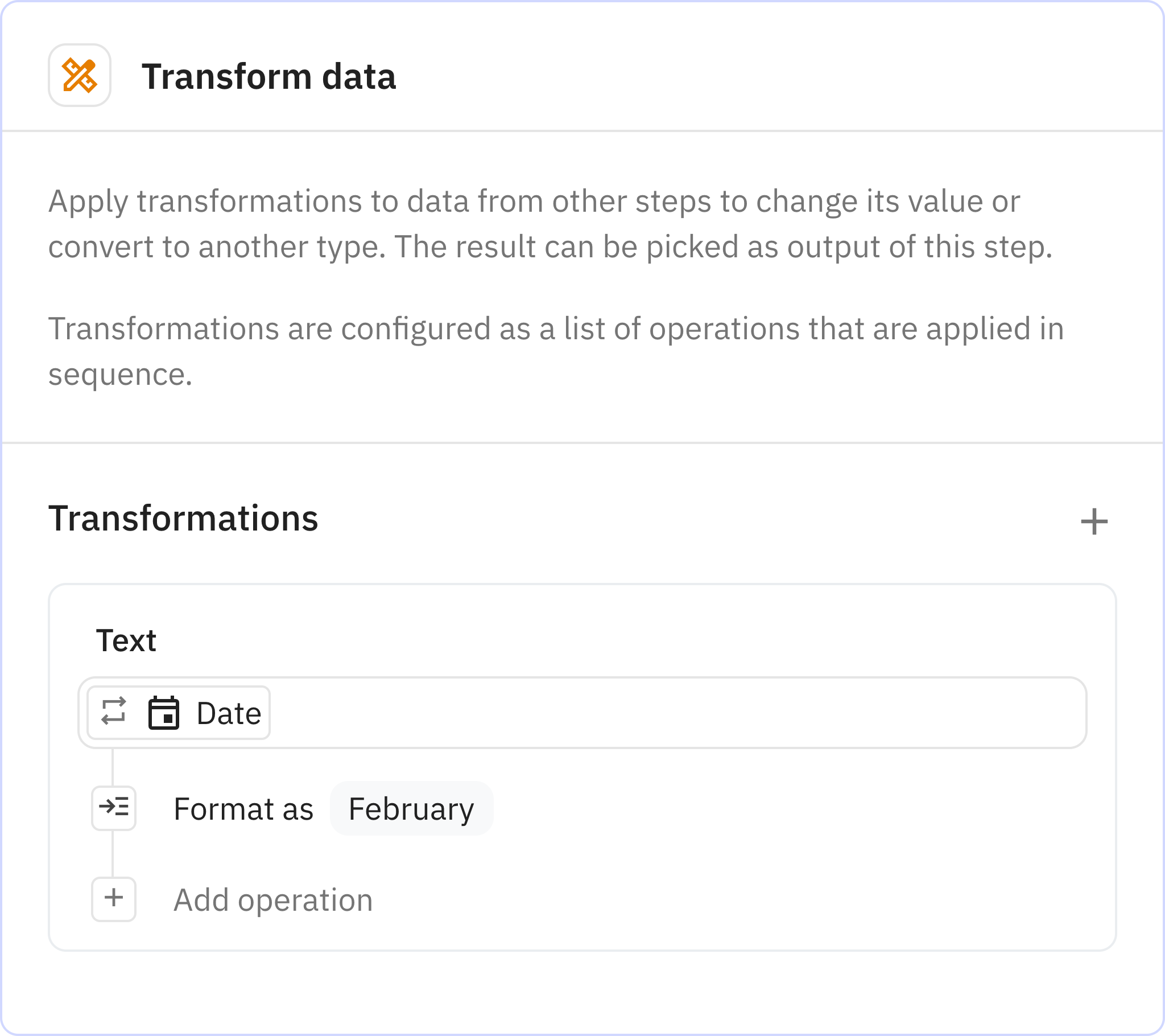 Relay.app screenshot of: Transform data