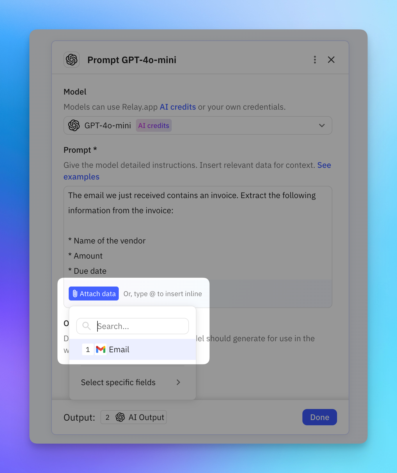 Attaching data to AI Steps in Relay.app is easier than ever