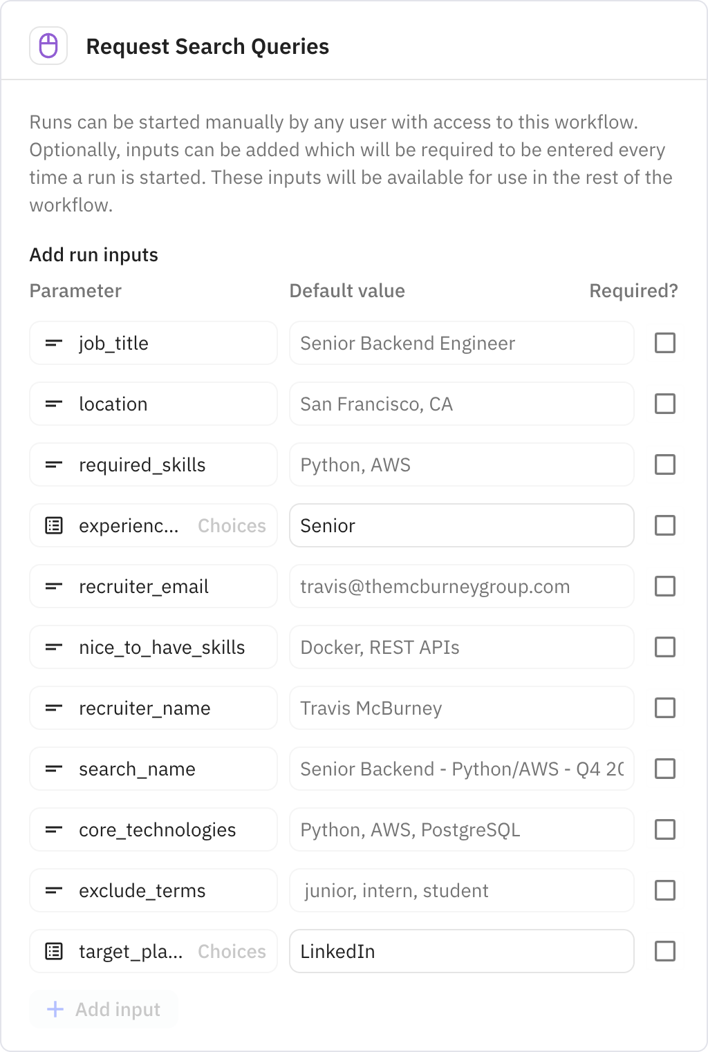Relay.app screenshot of: Request Search Queries