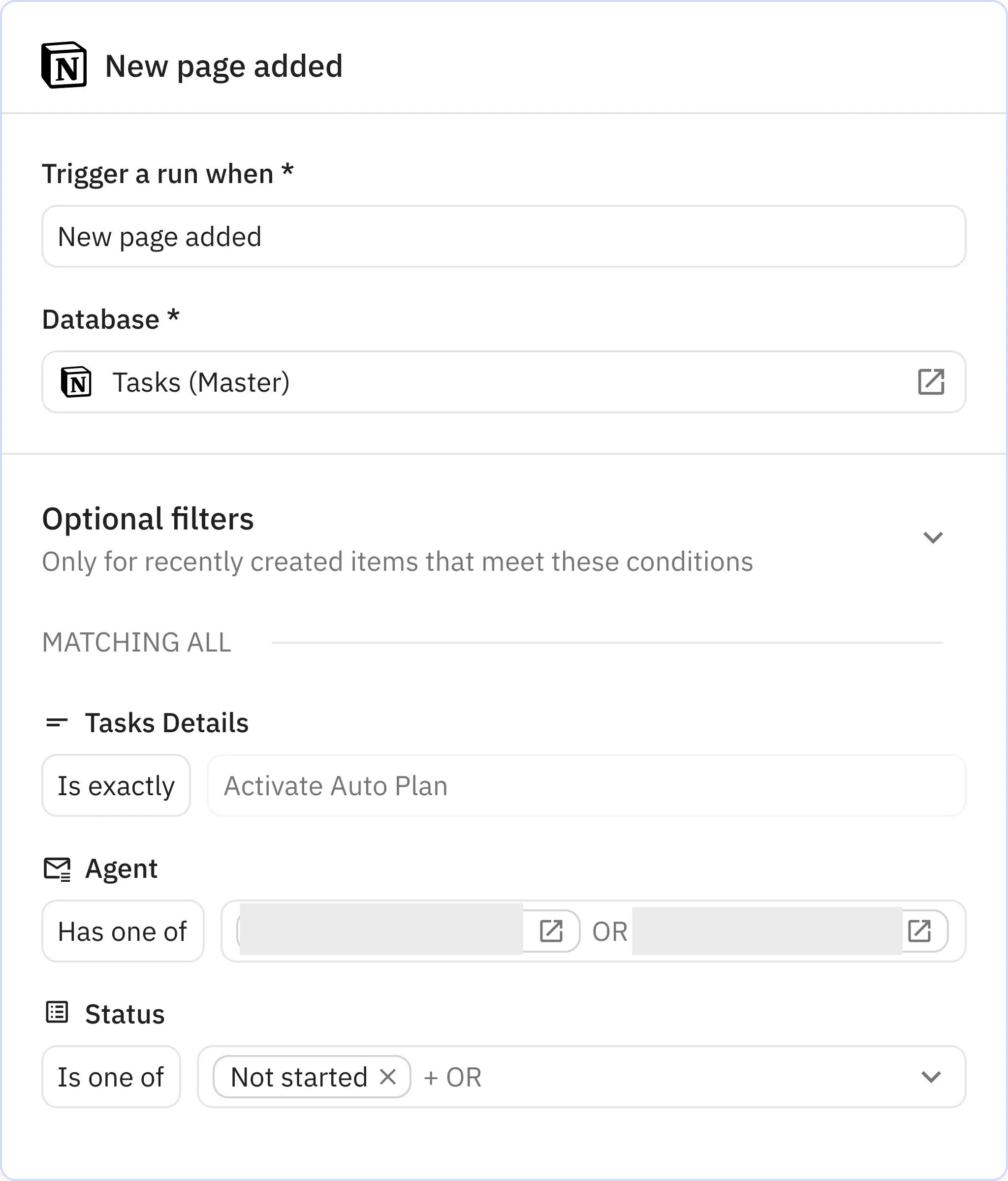 Relay.app screenshot of: New page added