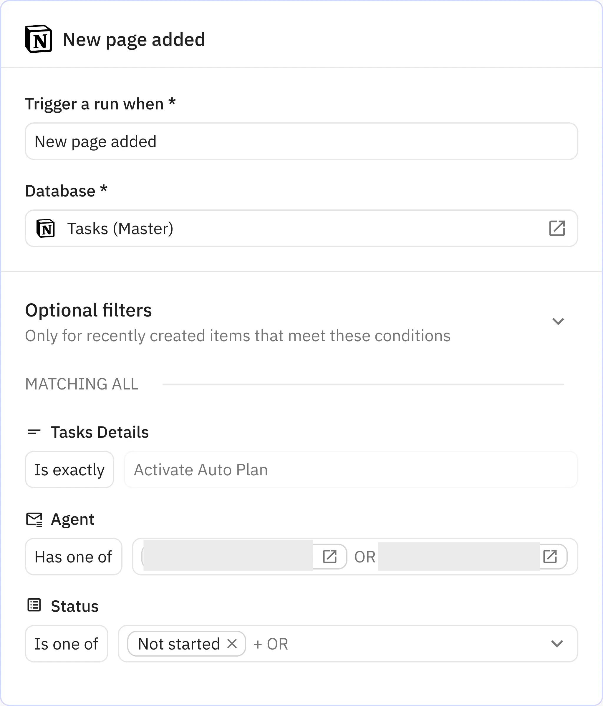 Relay.app screenshot of: New page added