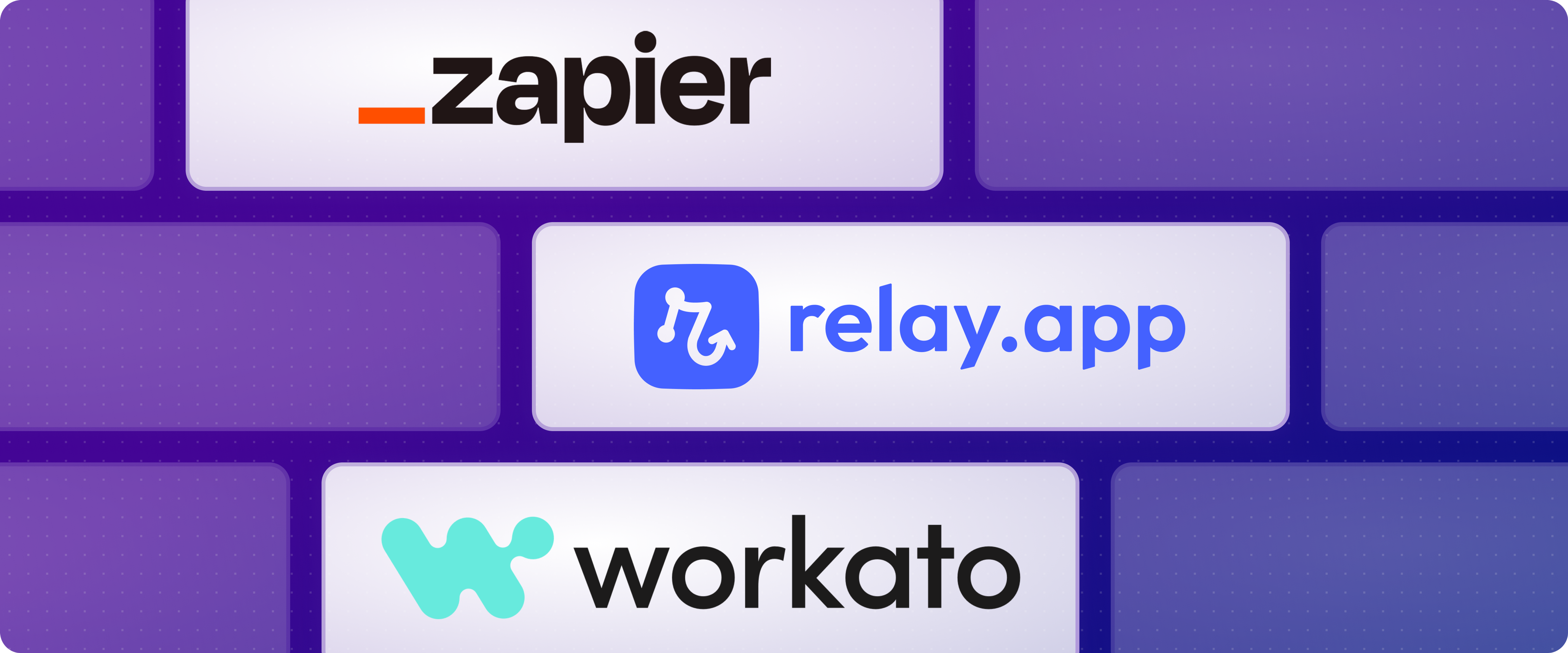 Thumbnail for this article comparing Zapier to Workato and Relay.app