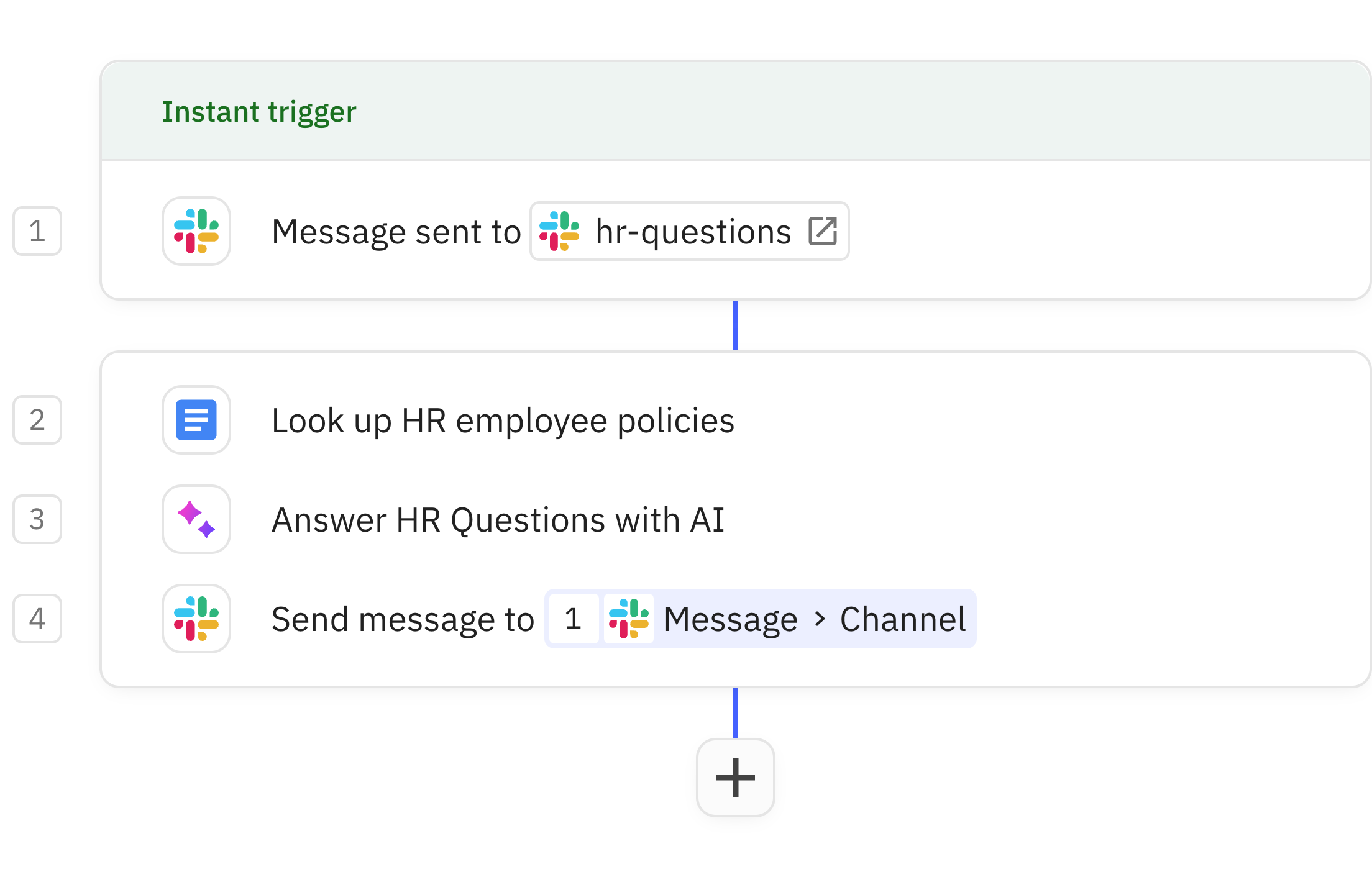 Relay.app screenshot of: Custom Slack bot