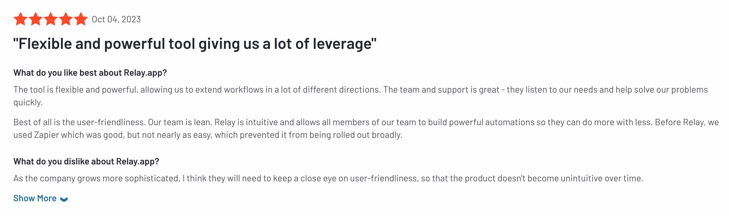 Relay.app review G2