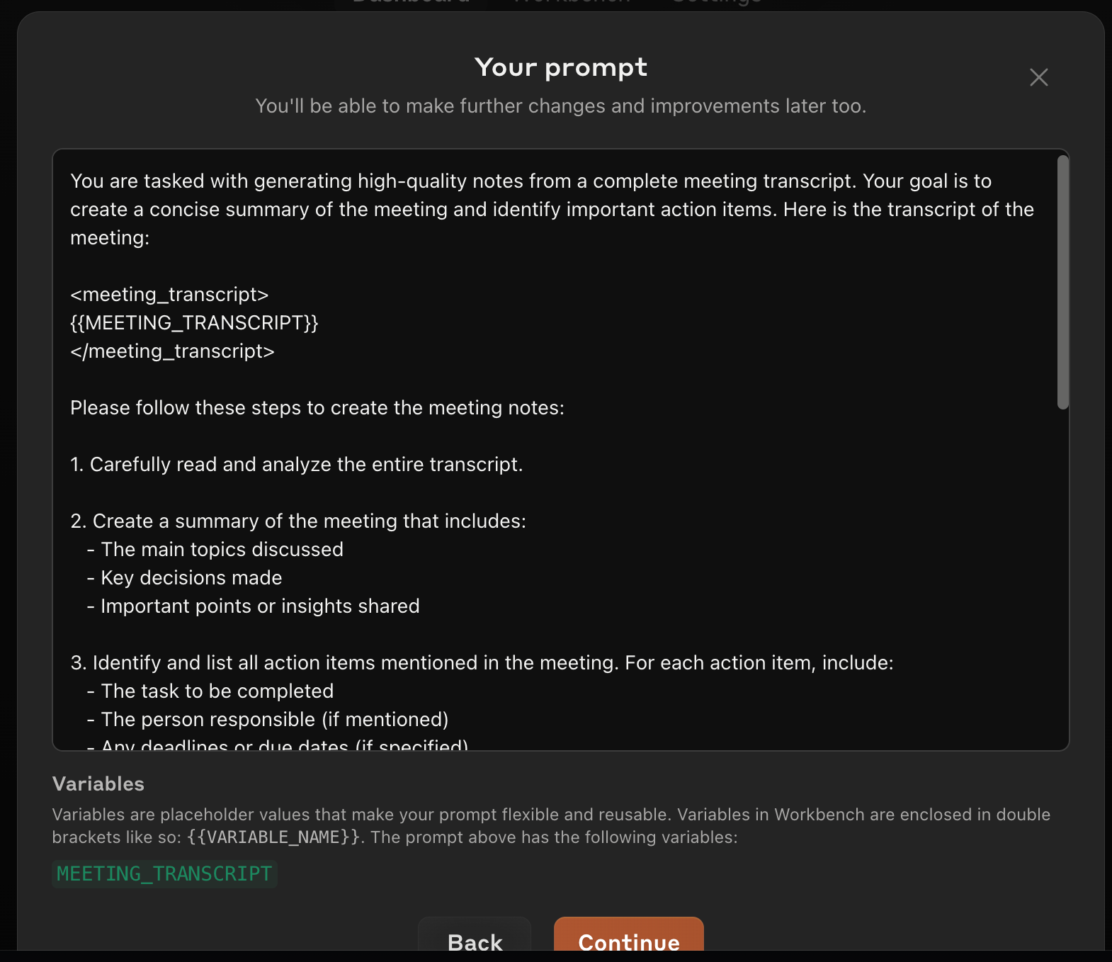 The generated prompt.