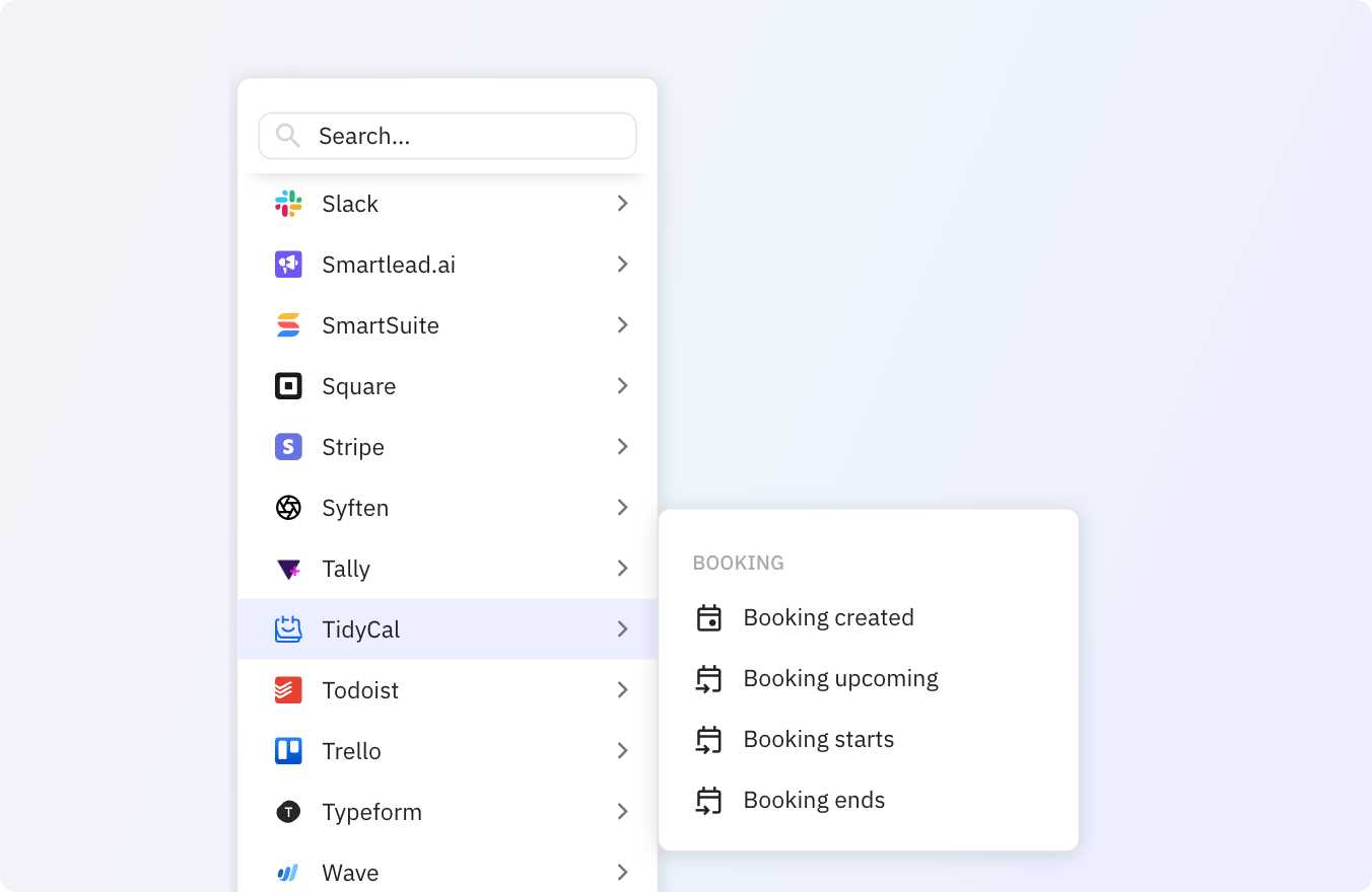 Use Relay.app's TidyCal integrations to trigger actions across your apps