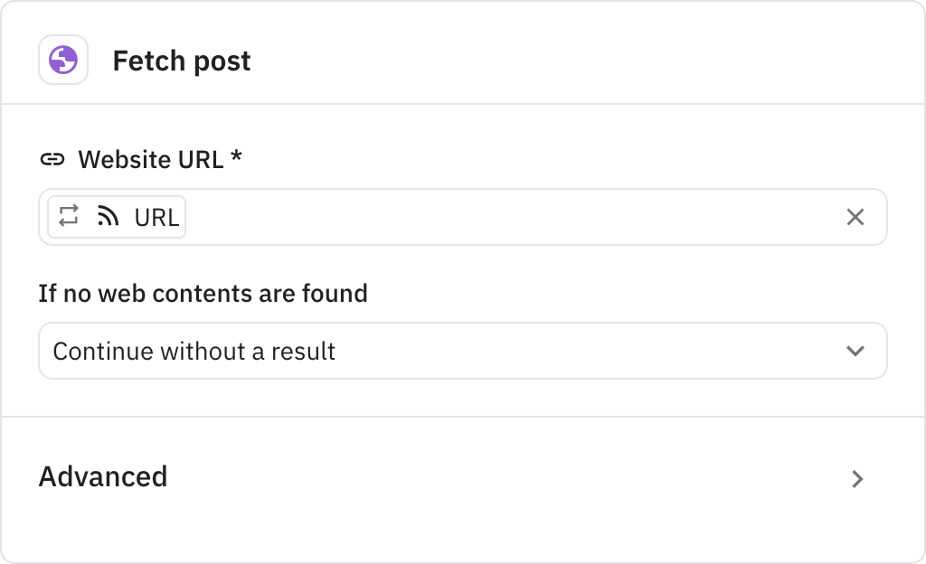 Relay.app screenshot of: Fetch post