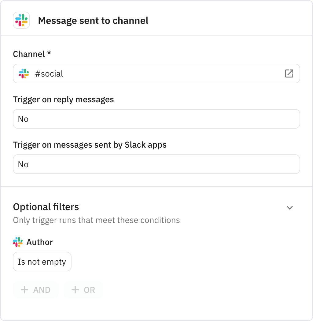 Relay.app screenshot of: Message sent to channel