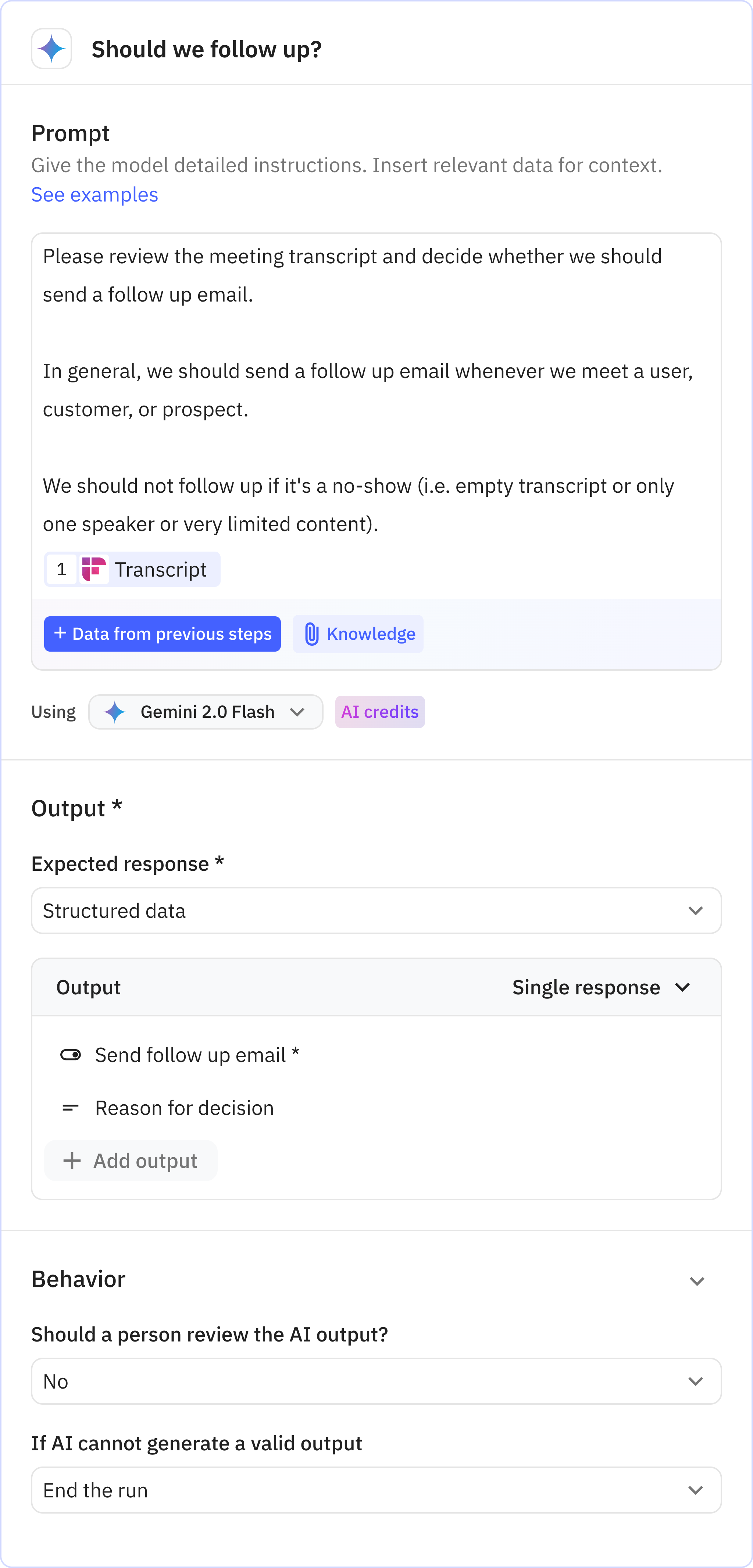 Relay.app screenshot of: Should we follow up?