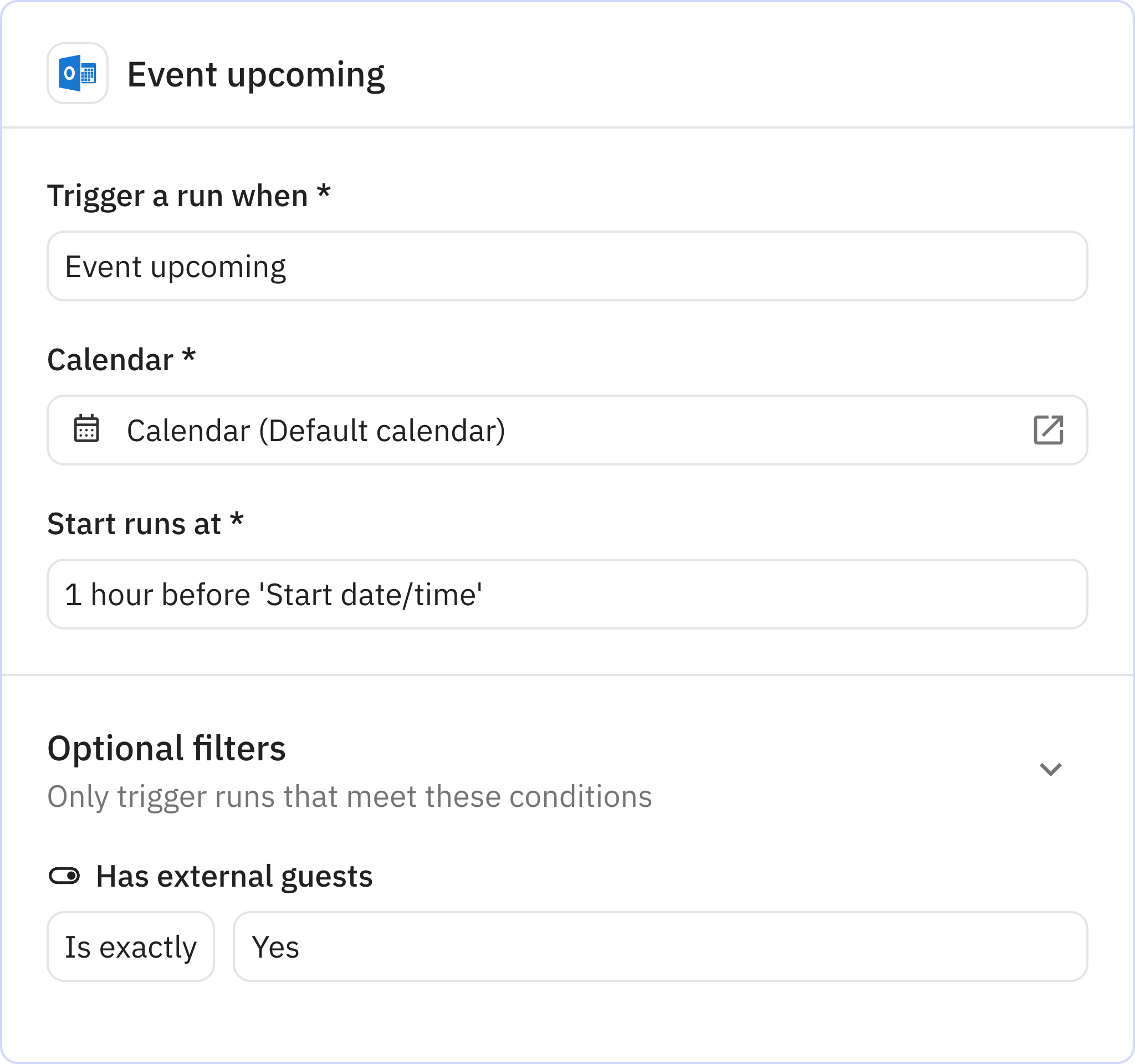 Relay.app screenshot of: Event upcoming