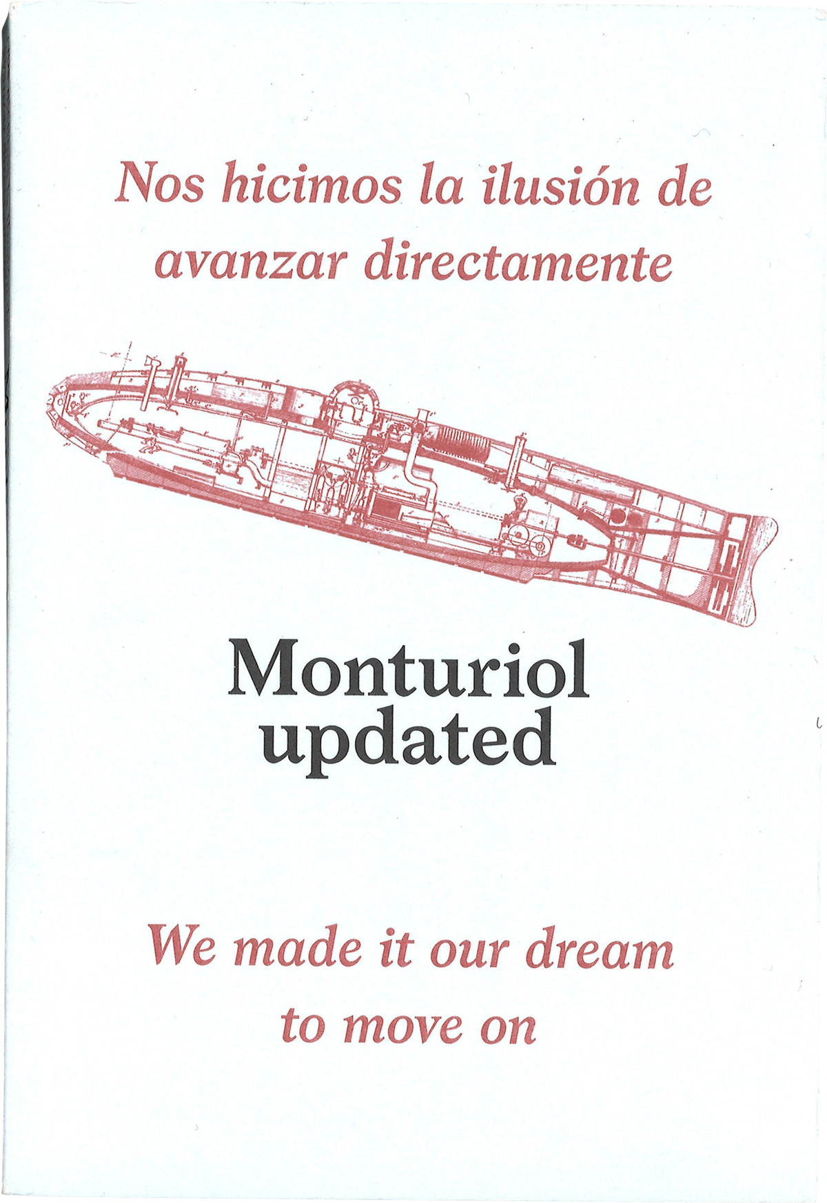 Scan of a paperback book cover red ink on light blue cover, with a schematic drawing of a submarine. Title appears in the center in black ink 