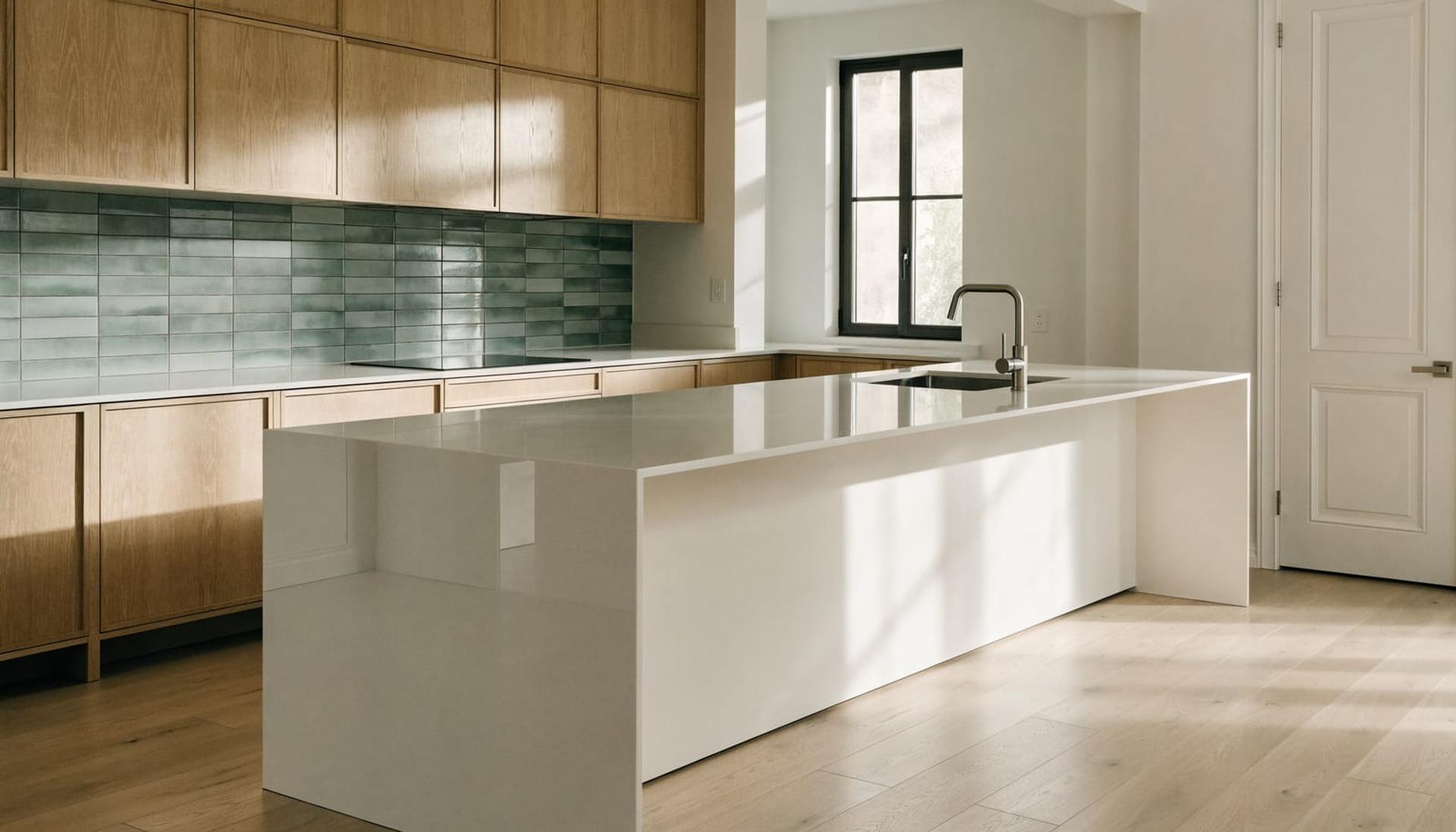 A spotless kitchen, cleaned and clear
