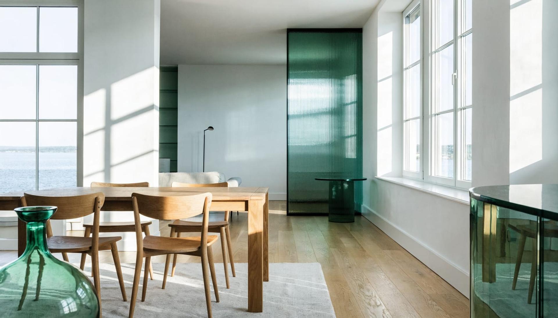 An open-plan living space, freshly cleaned