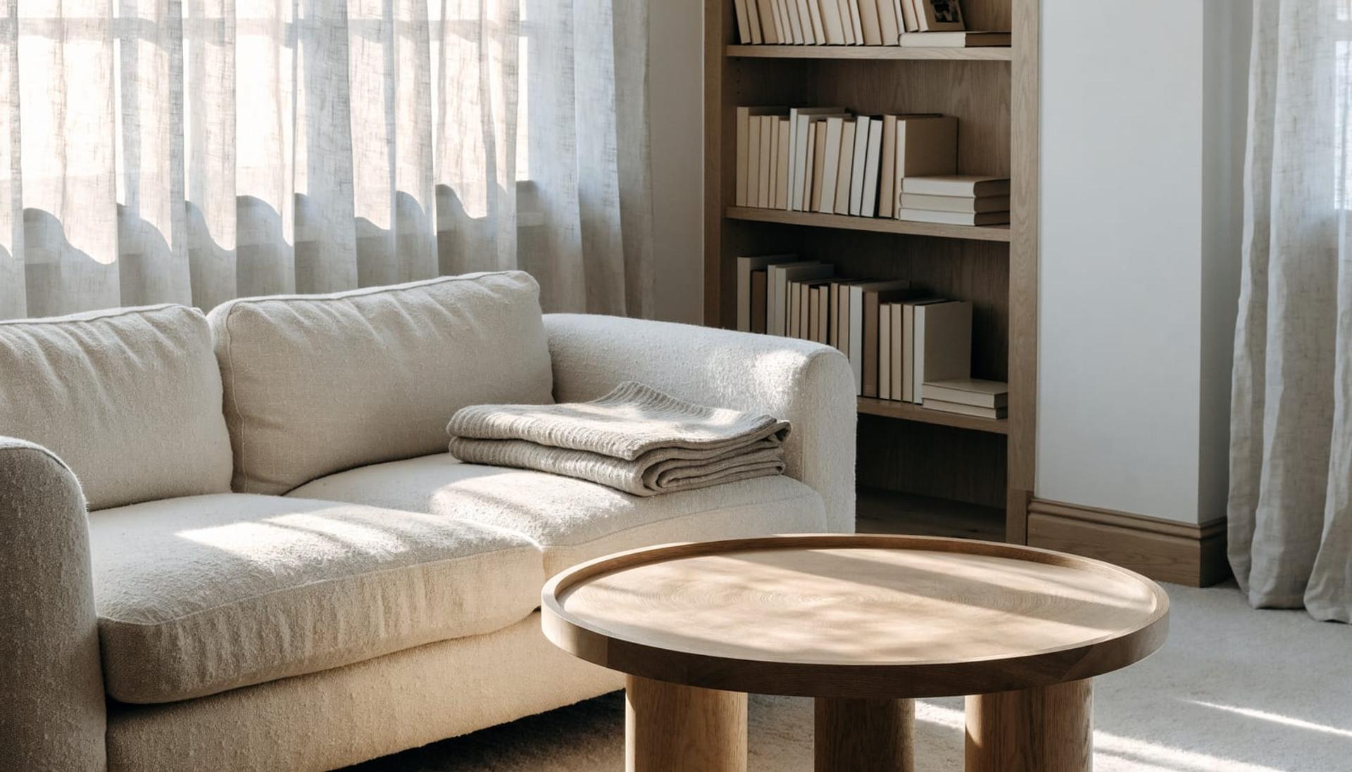 A bright, freshly cleaned living room