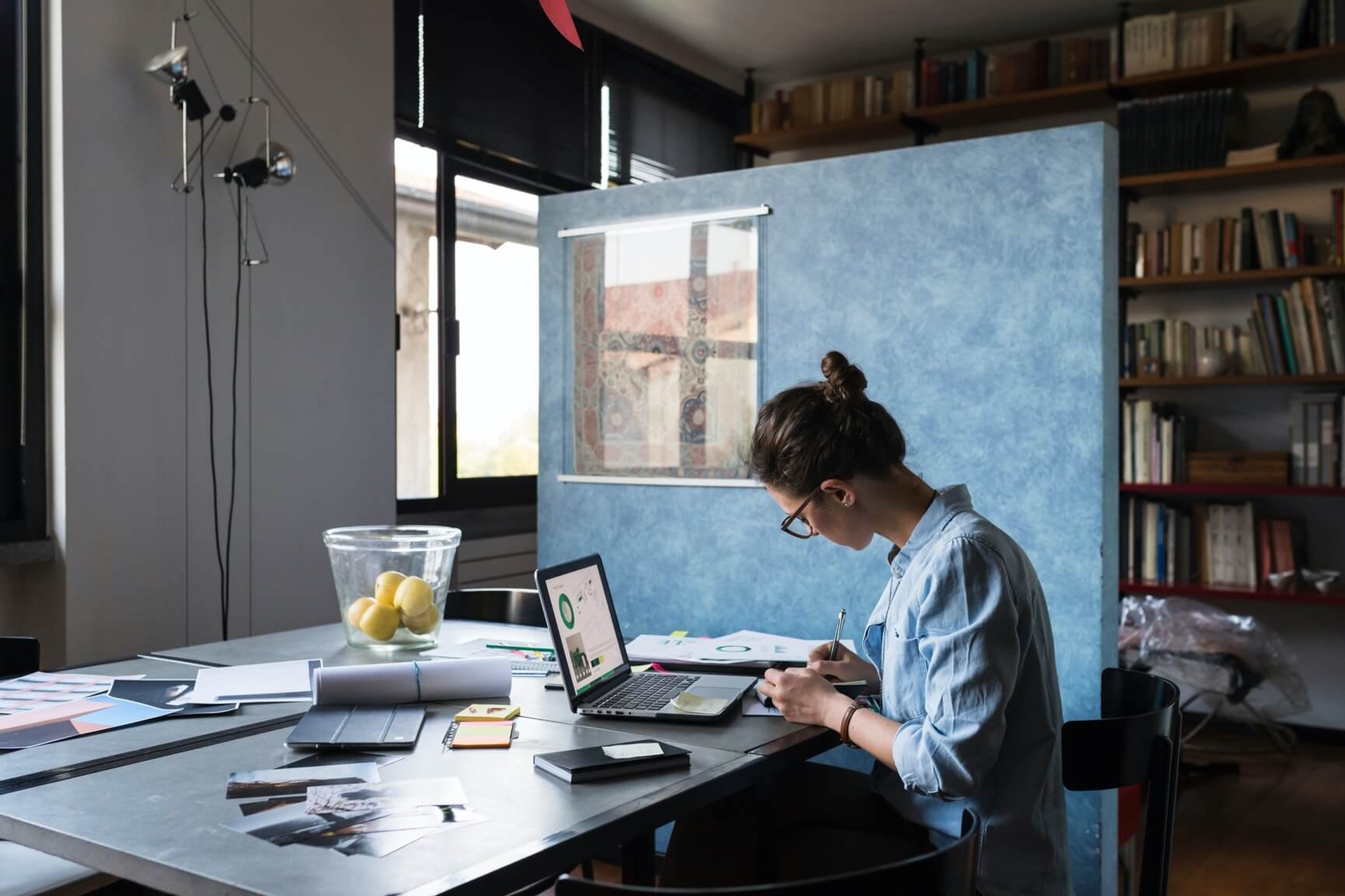 women working alone in creative studio