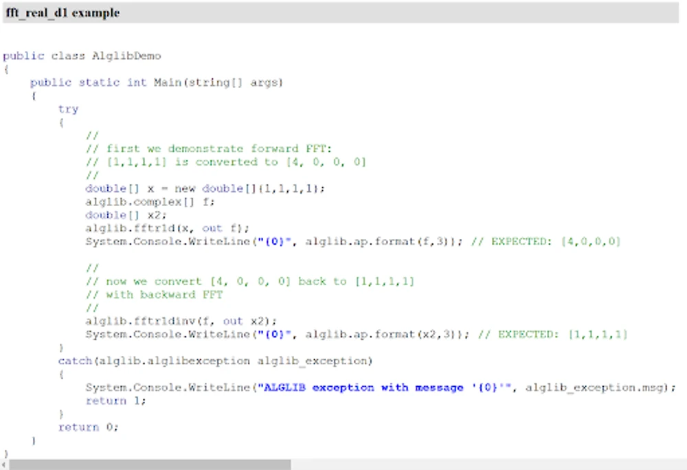 Alglib Example