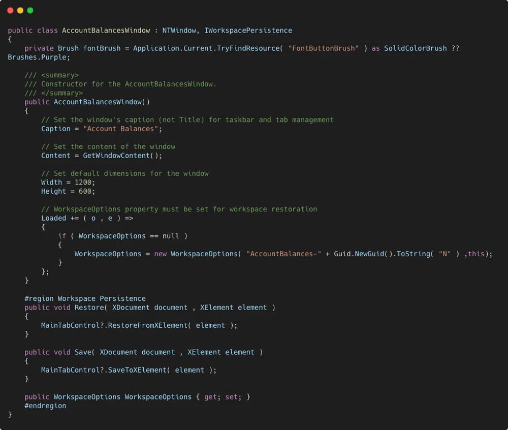 AccountBalancesWindow class