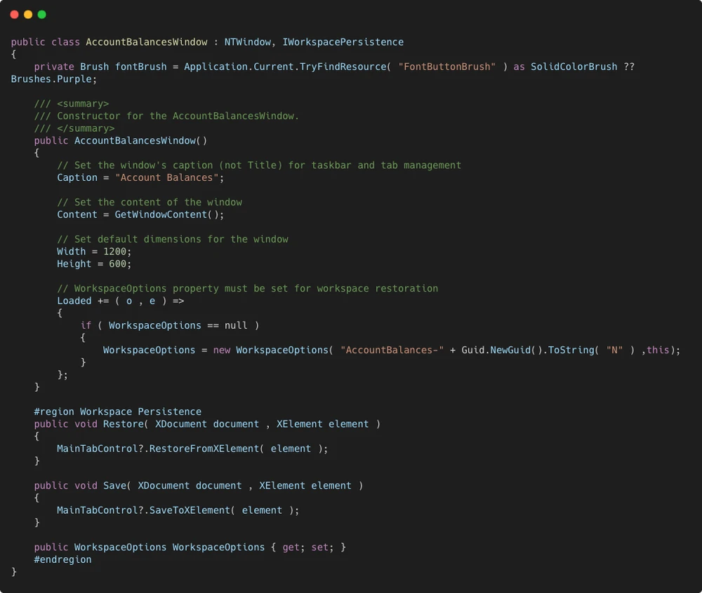 AccountBalancesWindow class