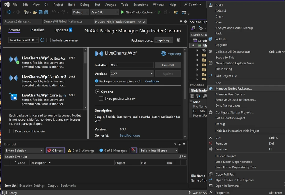 Manage NuGet Packages