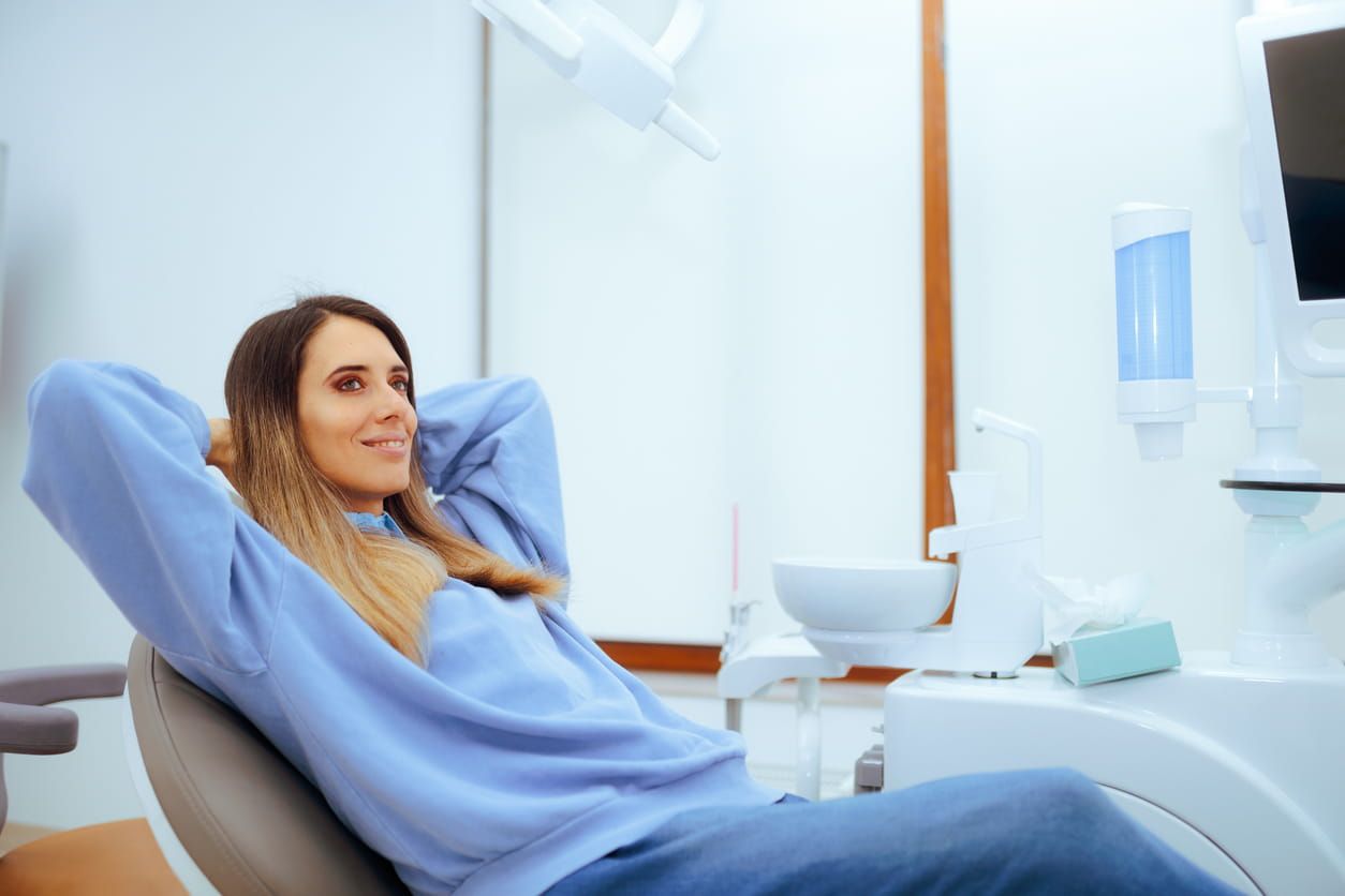 relaxed patient in chair