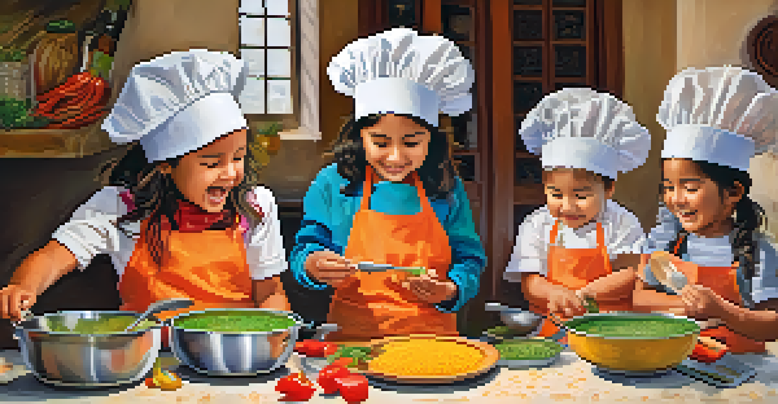 A family participating in a cooking class in Arequipa, preparing traditional dishes and enjoying the process.