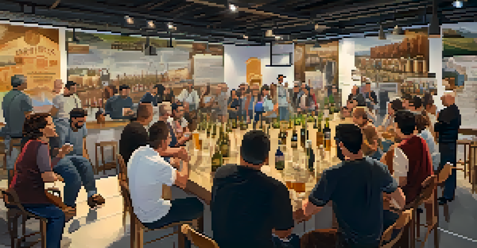 A brewer conducting a workshop on brewing processes to an audience at a beer festival.