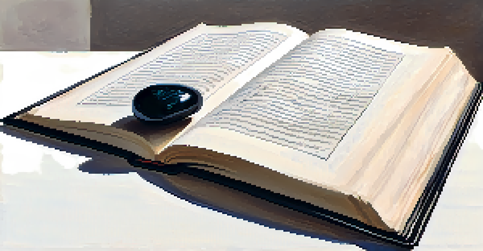 An open poetry book with handwritten notes and an illustration of a black stone on a white stone.