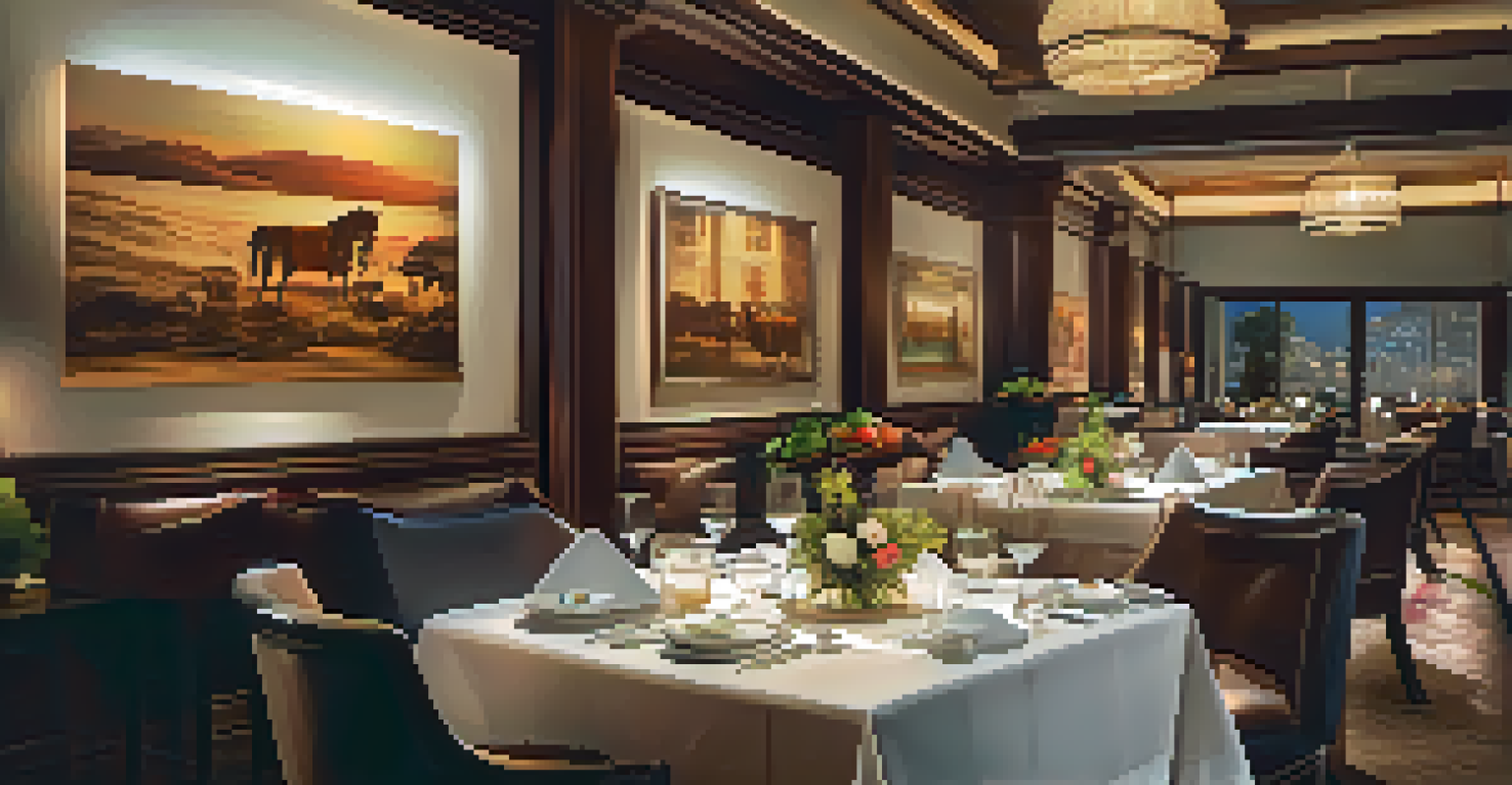 An elegant dining setup featuring beautifully plated Peruvian dishes in a luxury hotel restaurant.