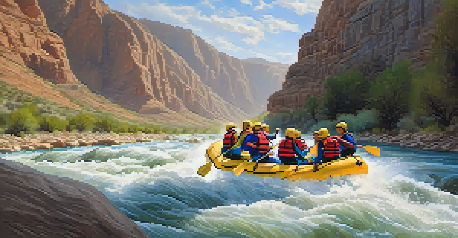 A family enjoying a thrilling rafting adventure in Cotahuasi Canyon, surrounded by majestic canyon walls and splashes of water.