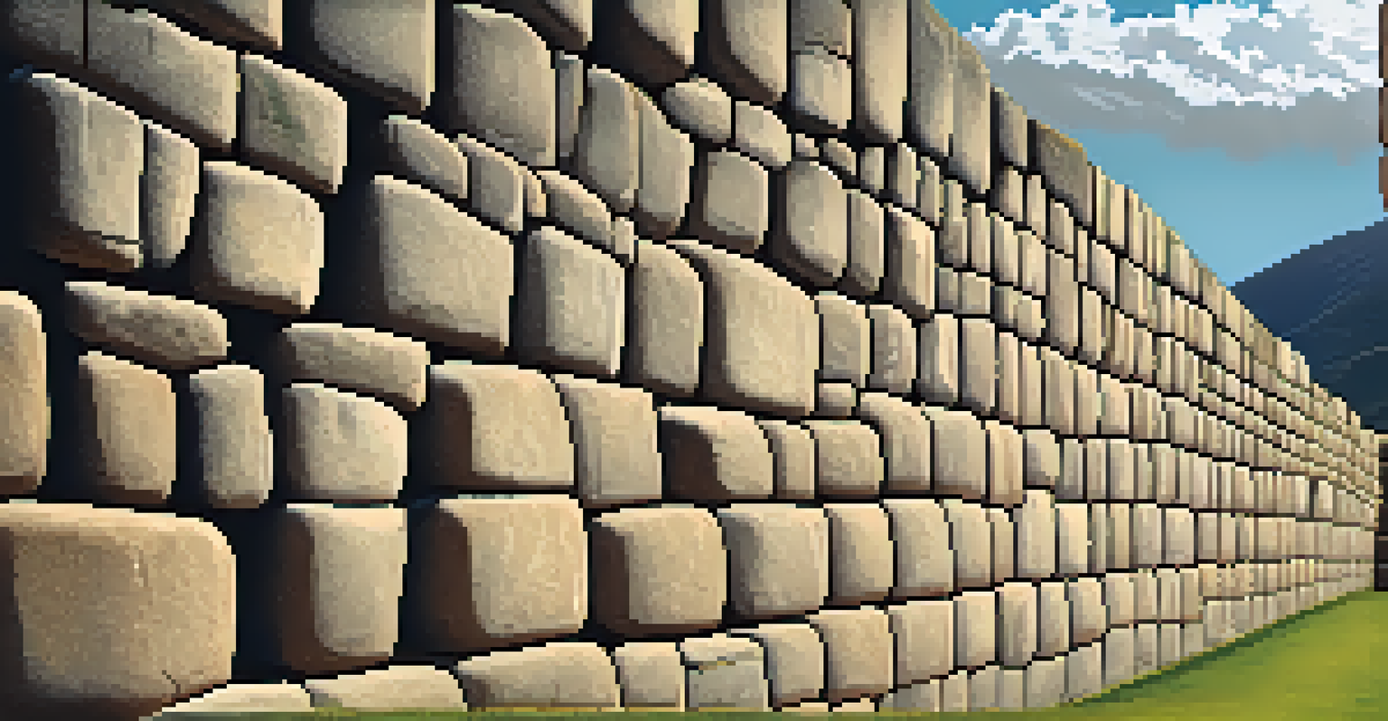 Close-up of the interlocking stone walls of Sacsayhuamán with massive limestone blocks.