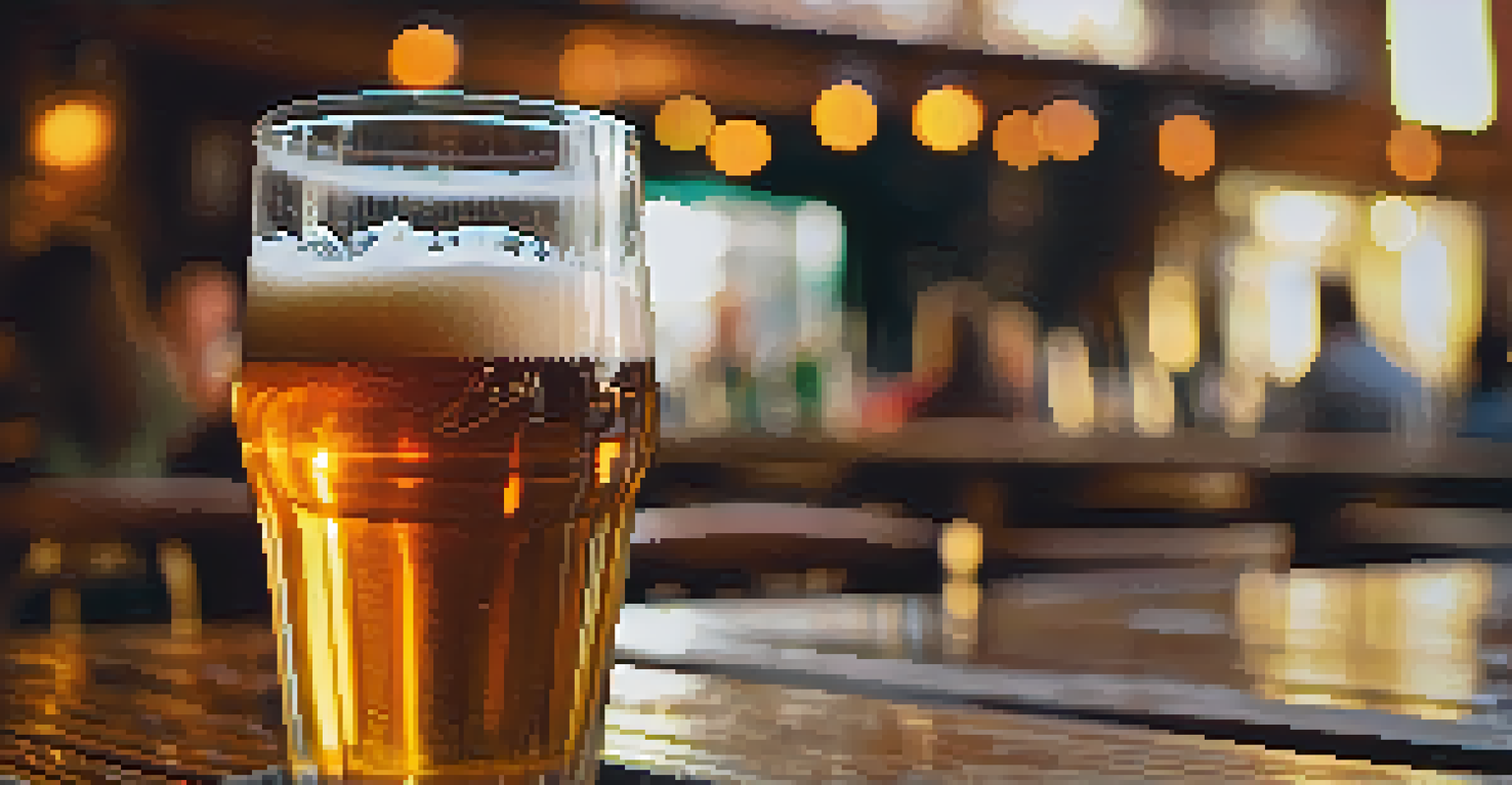 Close-up of a frothy pint of Cerveza La Candelaria's Candelaria IPA on a rustic table.