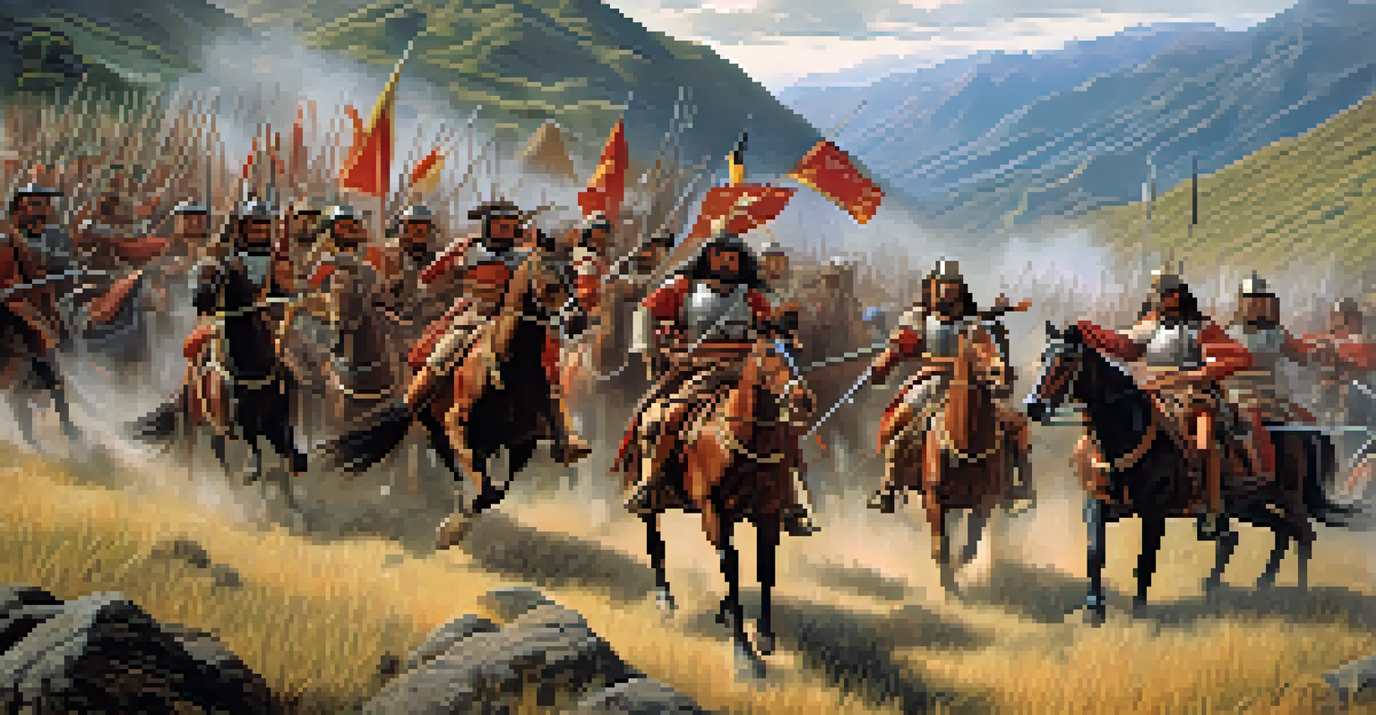 A reenactment of the Battle of Cajamarca with Pizarro and his conquistadors ambushing Inca forces.