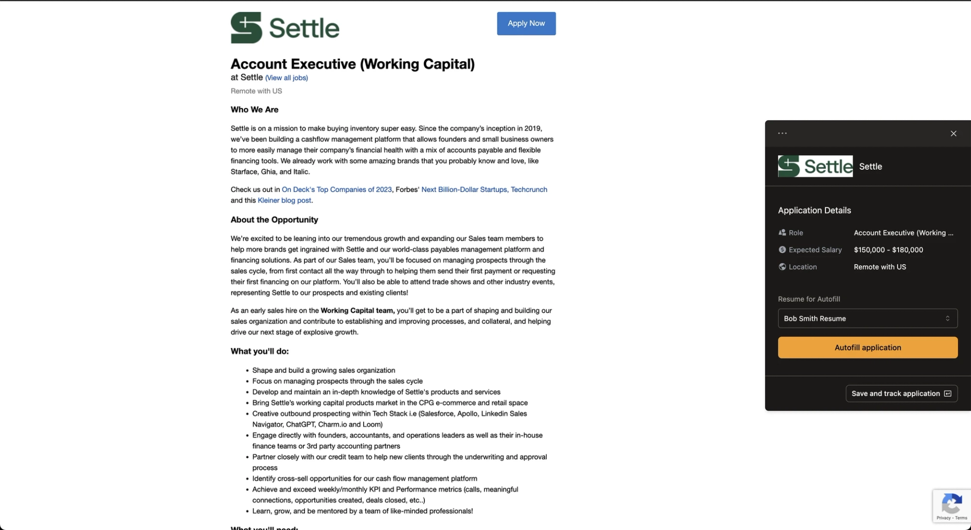 Use Canyon's chrome extension to add any job with only one click