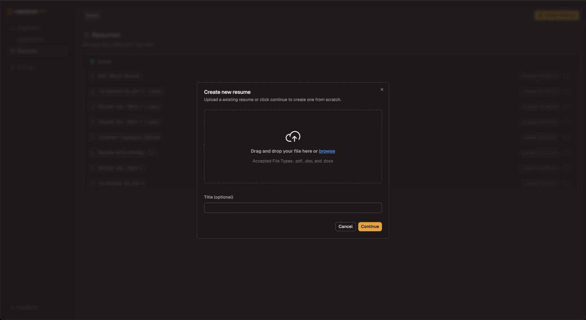Upload or Create your resume