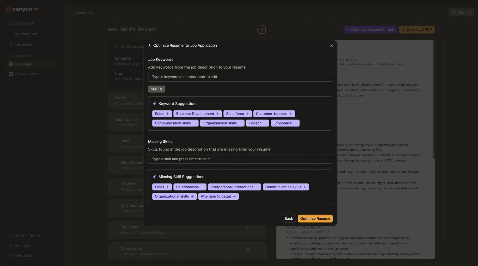 ATS resumes optimized for any job