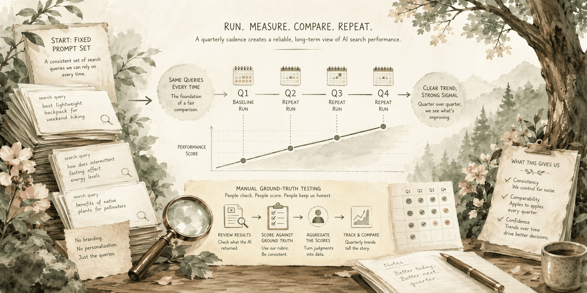 Illustration for Step 4: Execute a Quarterly Benchmark Against a Fixed Prompt Set