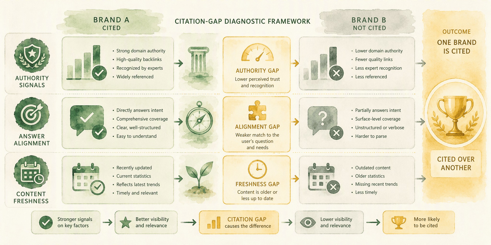 Illustration for Step 5: Analyse the Citation Gap, Why Competitors Get Cited and You Don’t