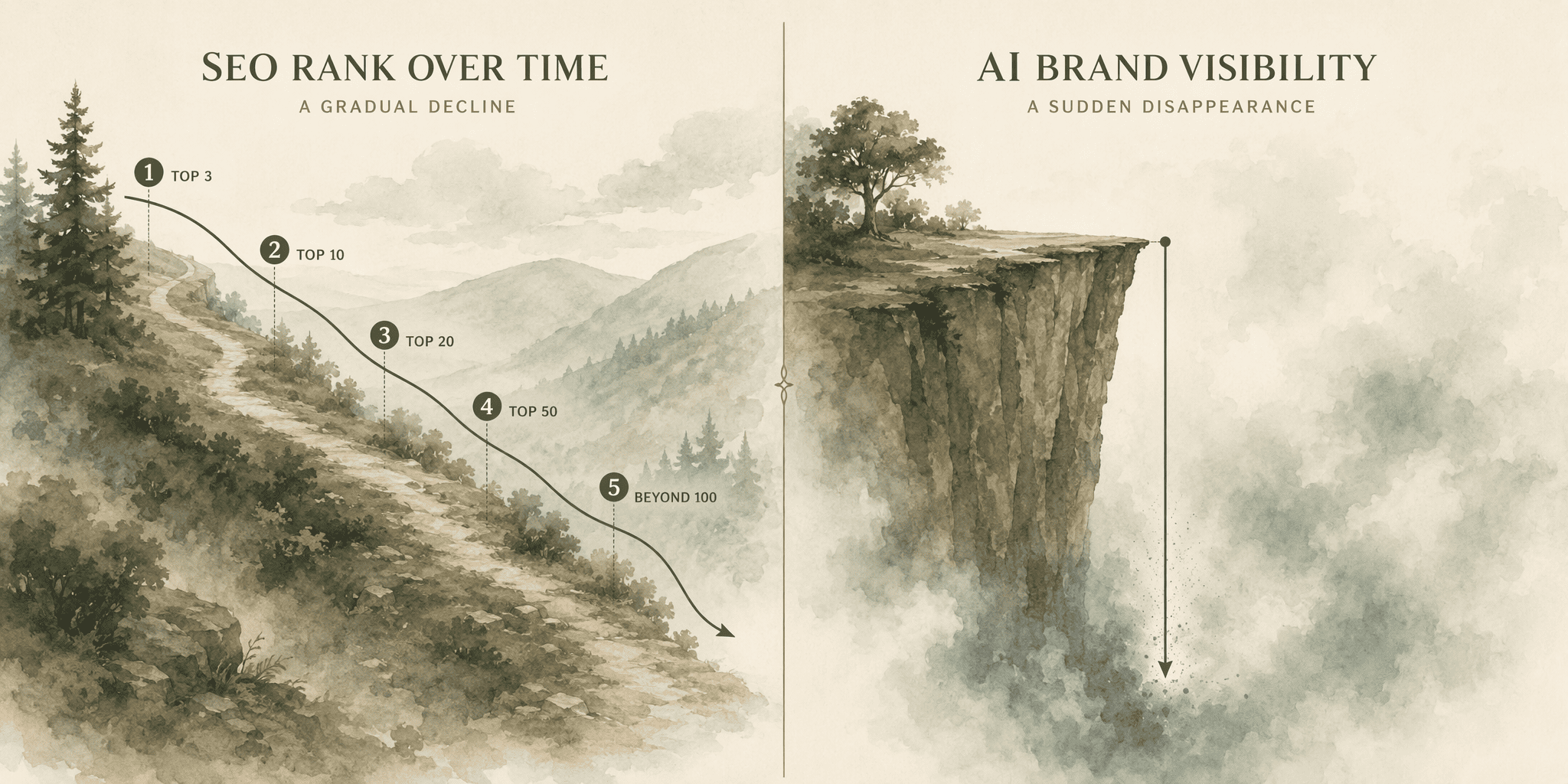 Illustration for Why AI Brand Visibility Collapses Without Warning
