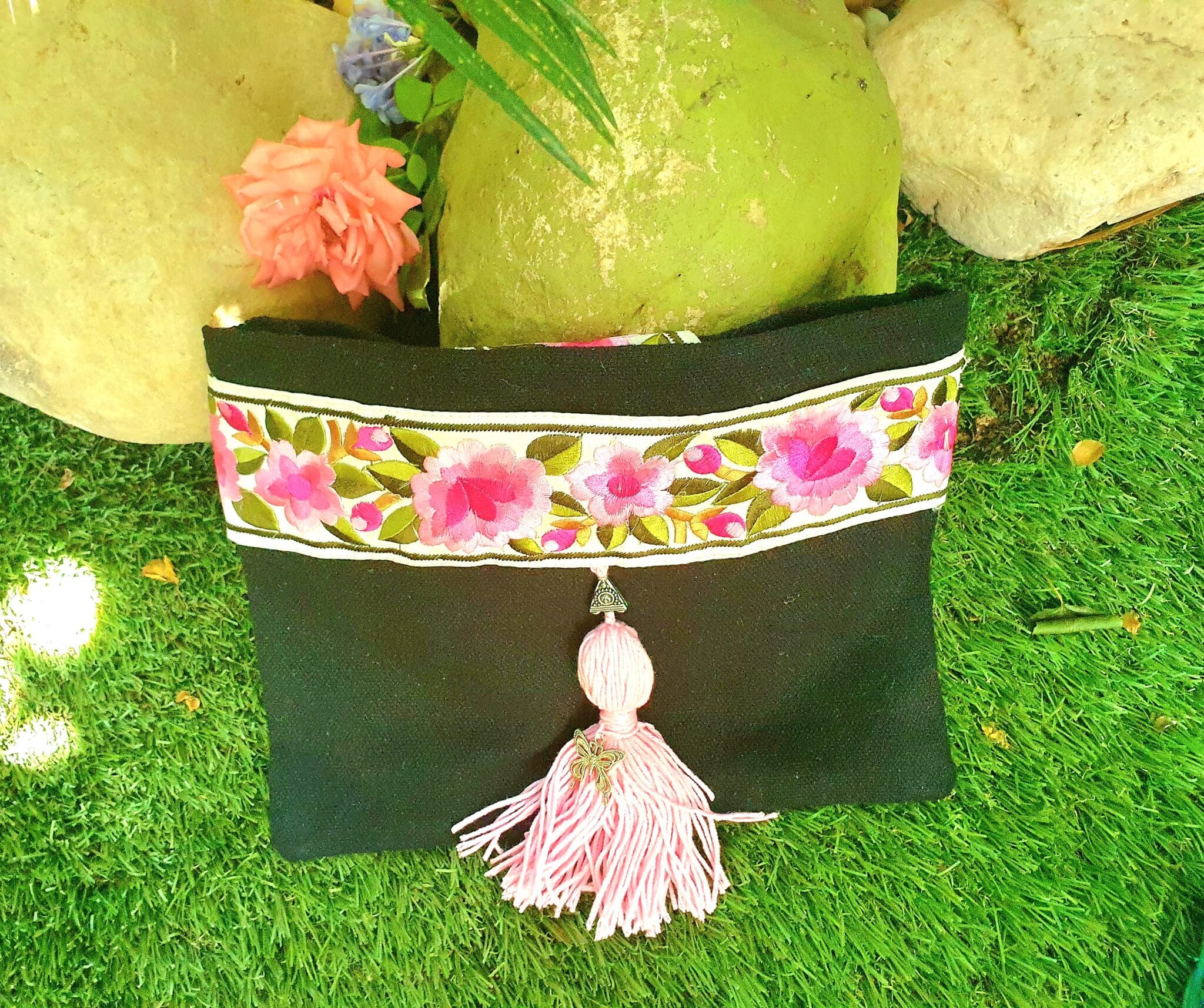 Black With Long Tassel And Metal Accessories — Black With Long Tassel And Metal Accessories