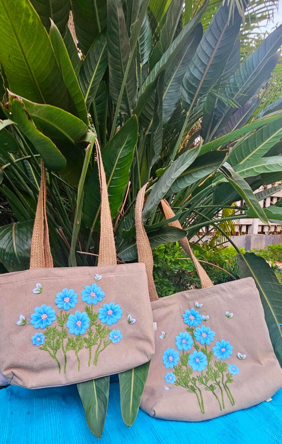 شنطة — Beige And Blue Garden — Bag — Beige And Blue Garden (2)