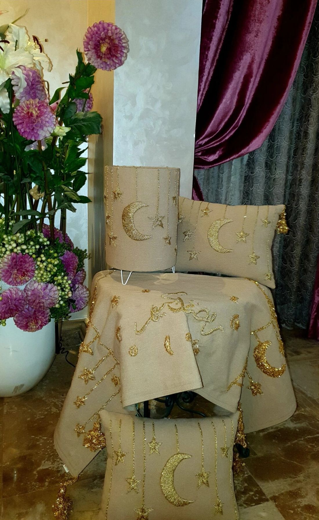 وسادة — Beige Ramadan Stars — Cushion — Beige Ramadan Stars (1)