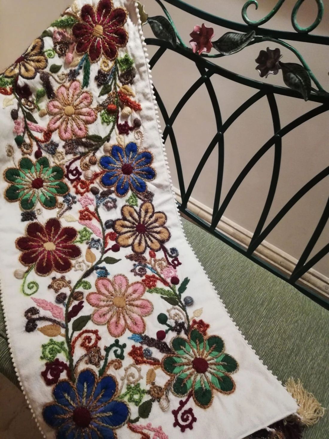 مفرش طويل - 10 وردات — Runner Long — 10 Flowers (4)