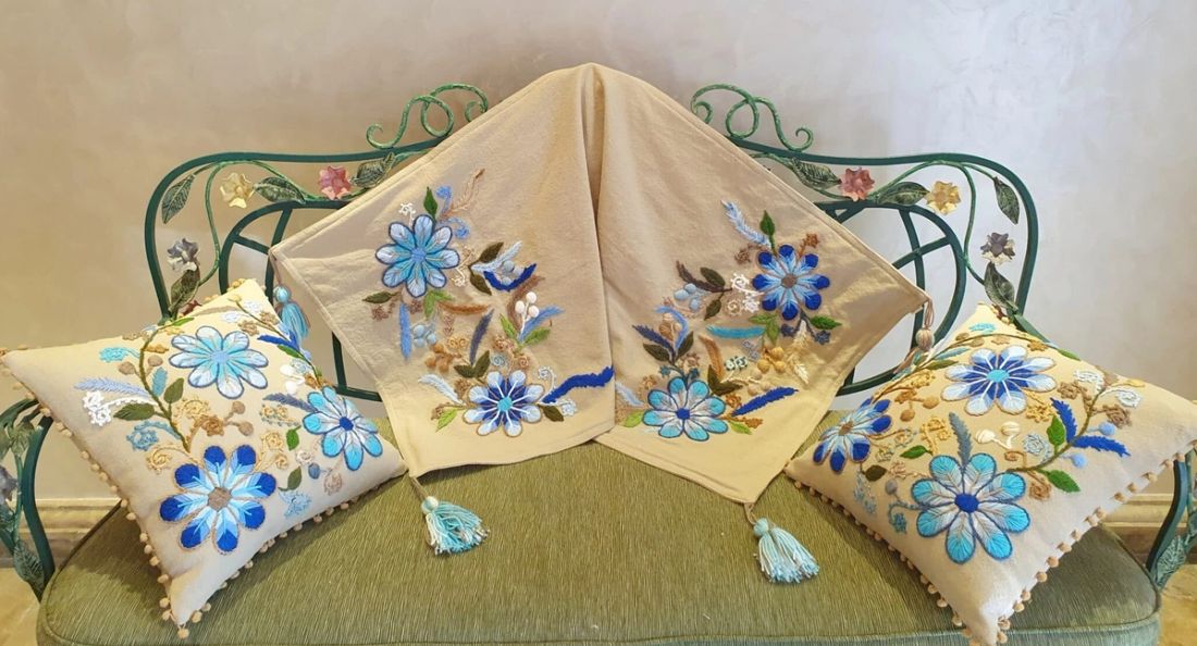 مفرش — Beig & Blue — Runner — Beig & Blue (1)