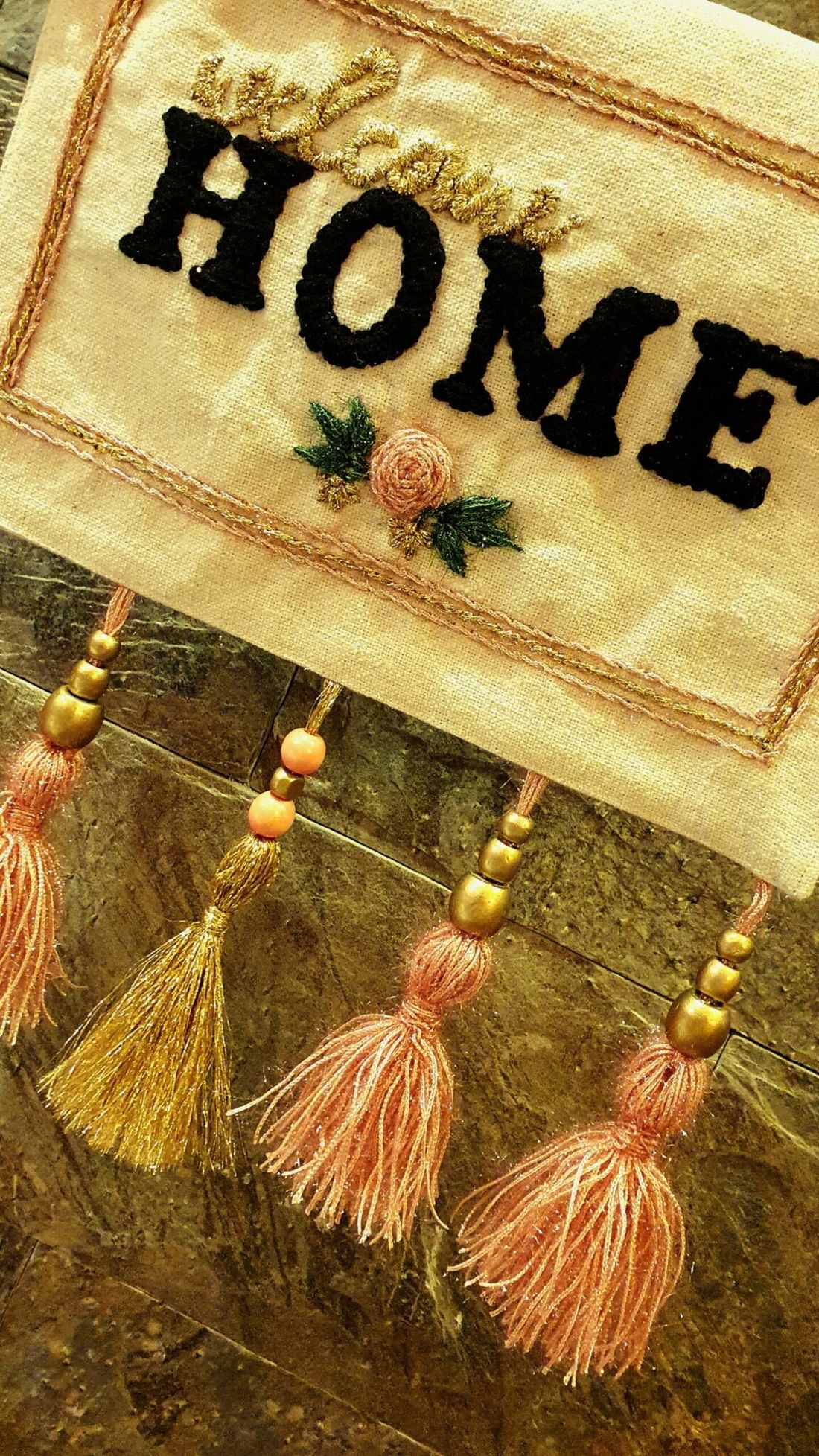 Rose Gold Welcome Home Hanging — Rose Gold Welcome Home Hanging (2)